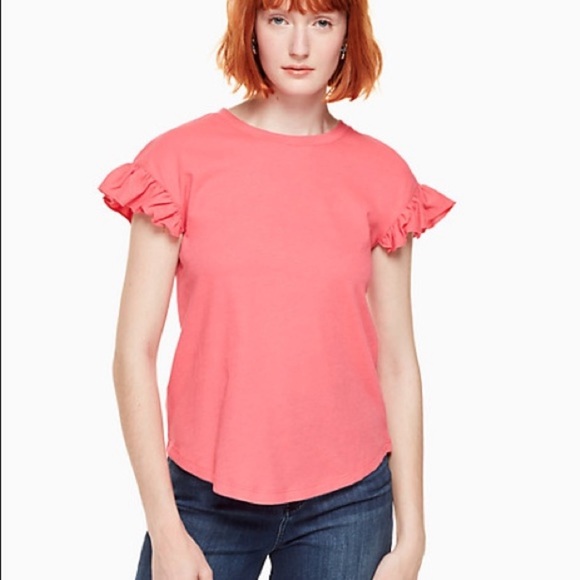 kate spade Tops - Kate Spade New York Pink Ruffle Sleeve Tee